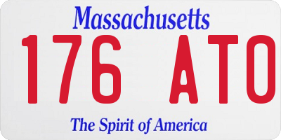 MA license plate 176AT0