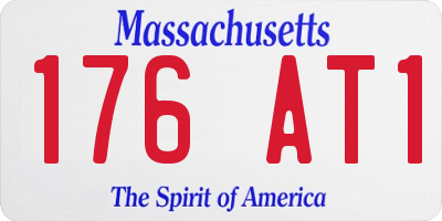MA license plate 176AT1