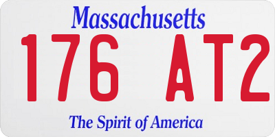 MA license plate 176AT2