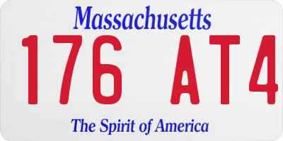 MA license plate 176AT4