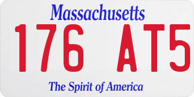 MA license plate 176AT5