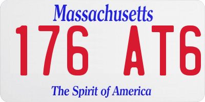 MA license plate 176AT6