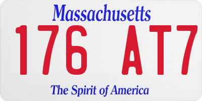 MA license plate 176AT7