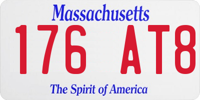 MA license plate 176AT8
