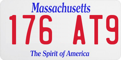 MA license plate 176AT9