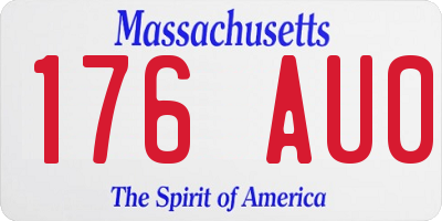 MA license plate 176AU0