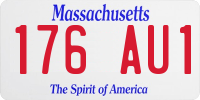 MA license plate 176AU1