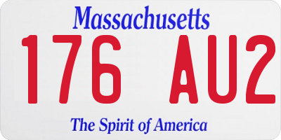 MA license plate 176AU2