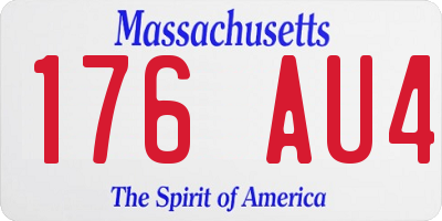MA license plate 176AU4