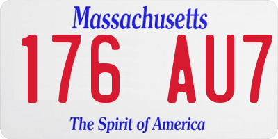 MA license plate 176AU7