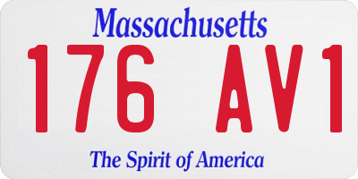 MA license plate 176AV1