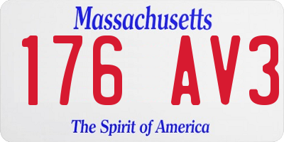 MA license plate 176AV3
