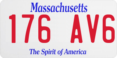 MA license plate 176AV6