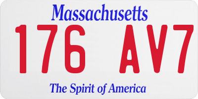 MA license plate 176AV7