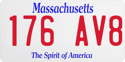 MA license plate 176AV8
