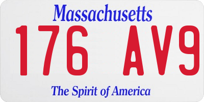 MA license plate 176AV9
