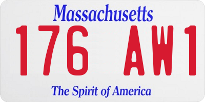 MA license plate 176AW1