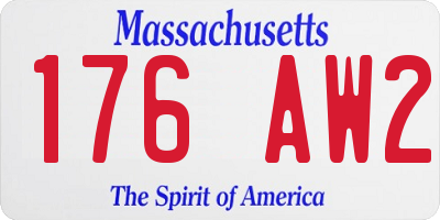 MA license plate 176AW2