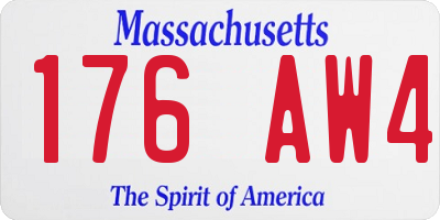 MA license plate 176AW4