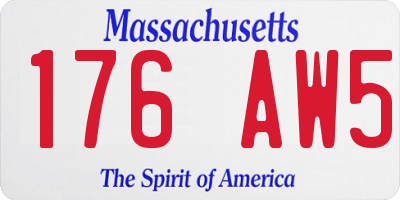 MA license plate 176AW5