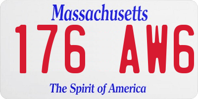 MA license plate 176AW6