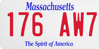 MA license plate 176AW7