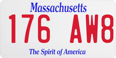 MA license plate 176AW8
