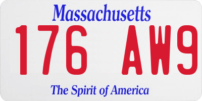 MA license plate 176AW9