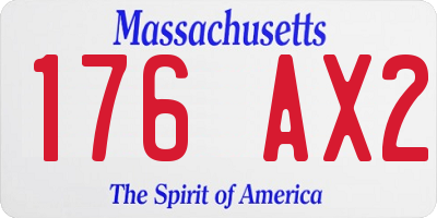 MA license plate 176AX2