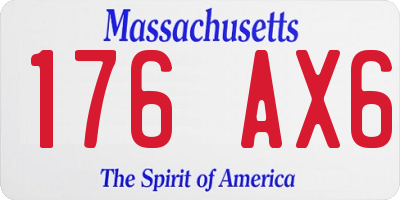 MA license plate 176AX6