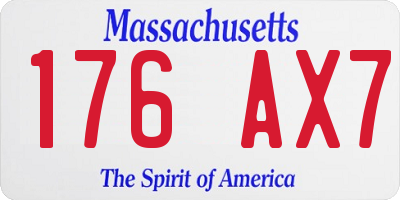 MA license plate 176AX7
