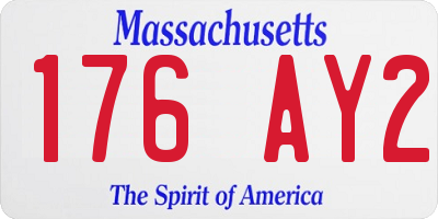 MA license plate 176AY2
