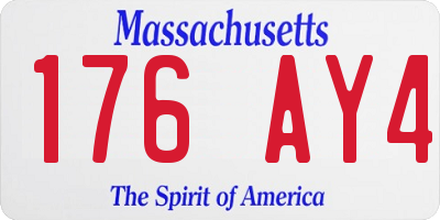 MA license plate 176AY4