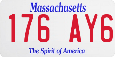MA license plate 176AY6