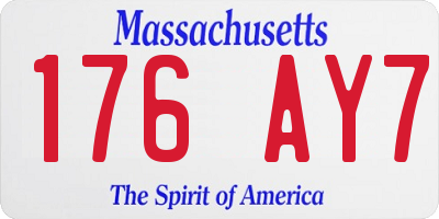 MA license plate 176AY7