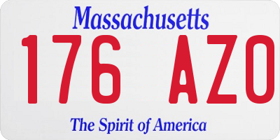 MA license plate 176AZ0
