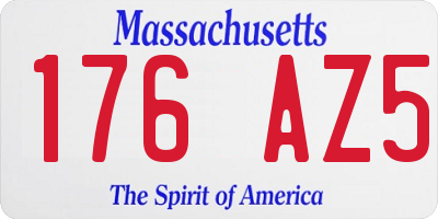 MA license plate 176AZ5