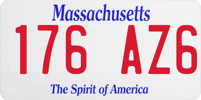 MA license plate 176AZ6