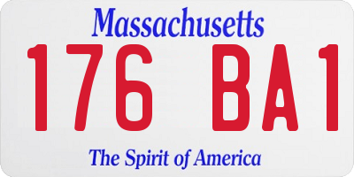 MA license plate 176BA1