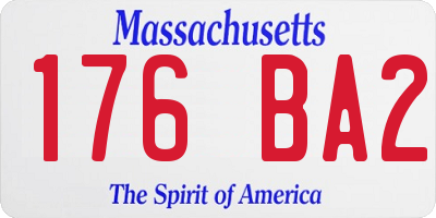 MA license plate 176BA2