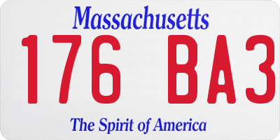 MA license plate 176BA3