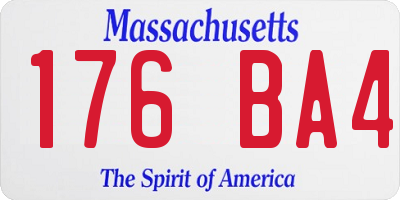 MA license plate 176BA4