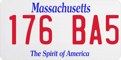 MA license plate 176BA5