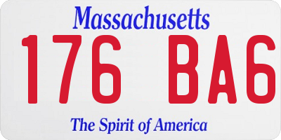 MA license plate 176BA6