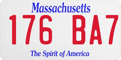 MA license plate 176BA7