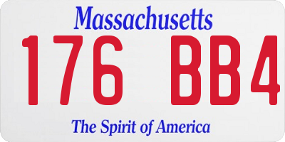 MA license plate 176BB4