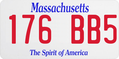 MA license plate 176BB5