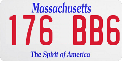 MA license plate 176BB6
