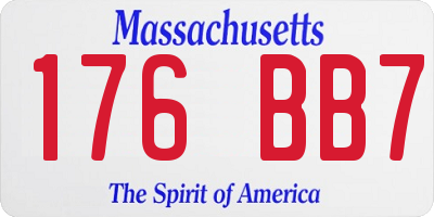 MA license plate 176BB7