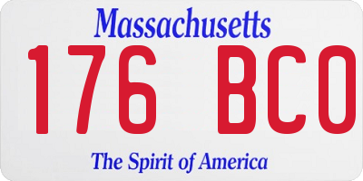 MA license plate 176BC0